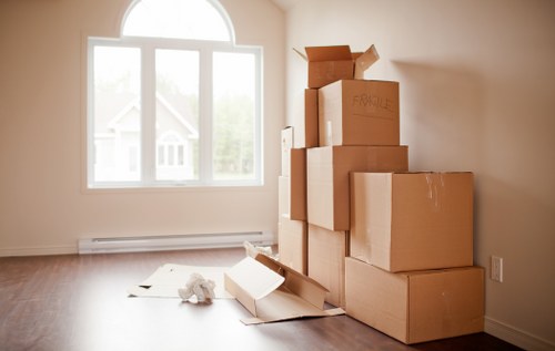 Loading boxes into a van for South London removals