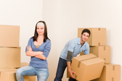 Moving van on a Brixton street with residential properties